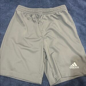 Adidas boys Light Gray Athletic Shorts with Logo